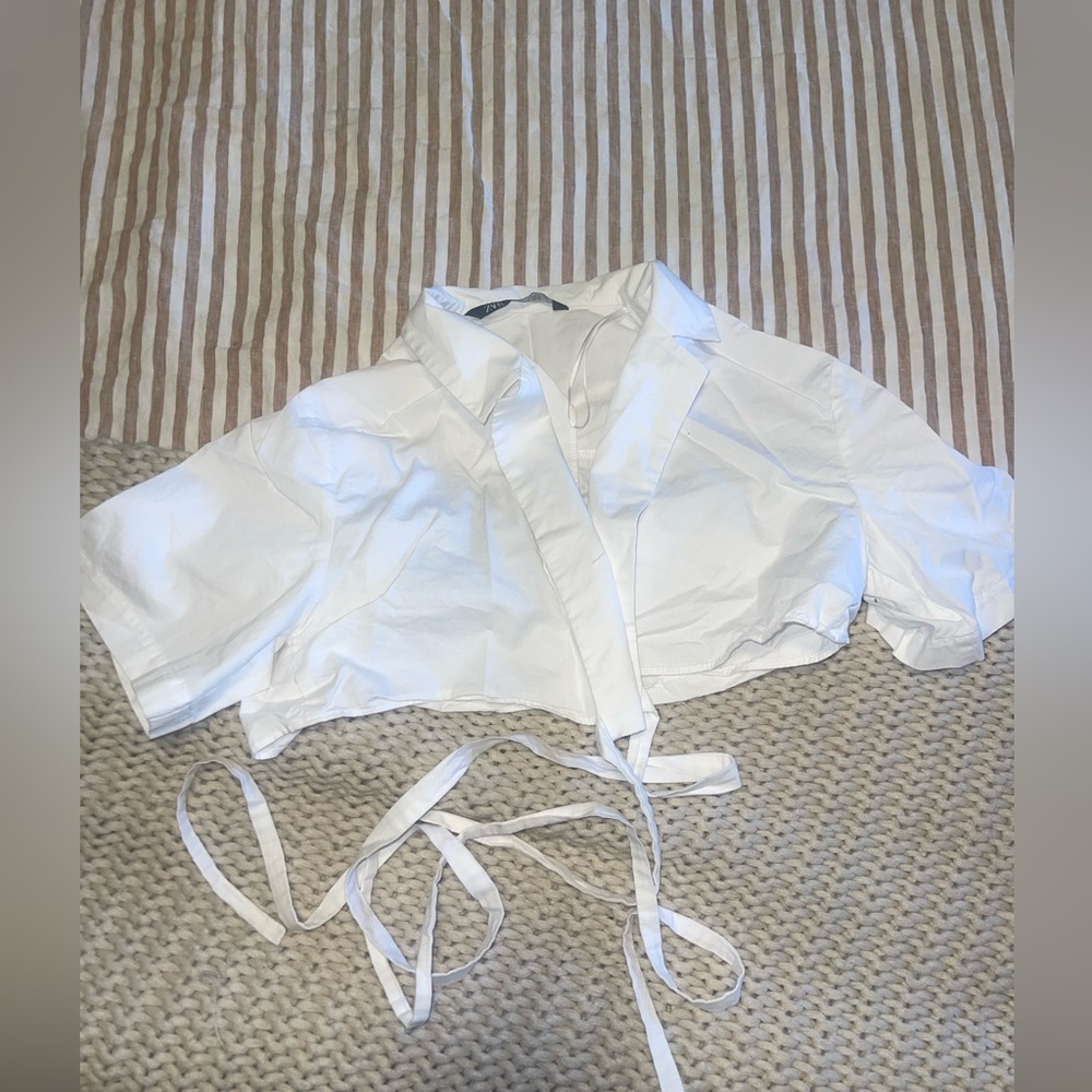 Zara tied cropped shirt